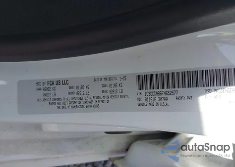 2015 Chrysler 200 Limited from USA, damaged, VIN 1C3CCCAB6FN652577